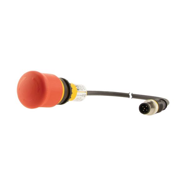 Emergency stop/emergency switching off pushbutton, Mushroom-shaped, 38 mm, Turn-to-release function, 2 NC, Cable (black) with M12A plug, 5 pole, 0.2 m image 8