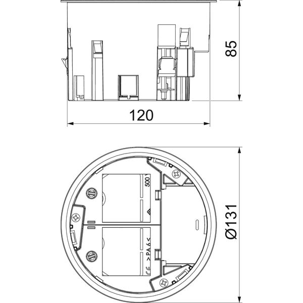 MT R2 1-1 Mounting support for GES R2 for 2x 1 Modul 45 image 2