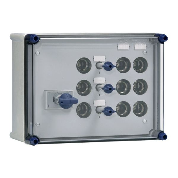 Light+power distribution enclosure 63A 4p 3xDII-2xDII+busbar image 4