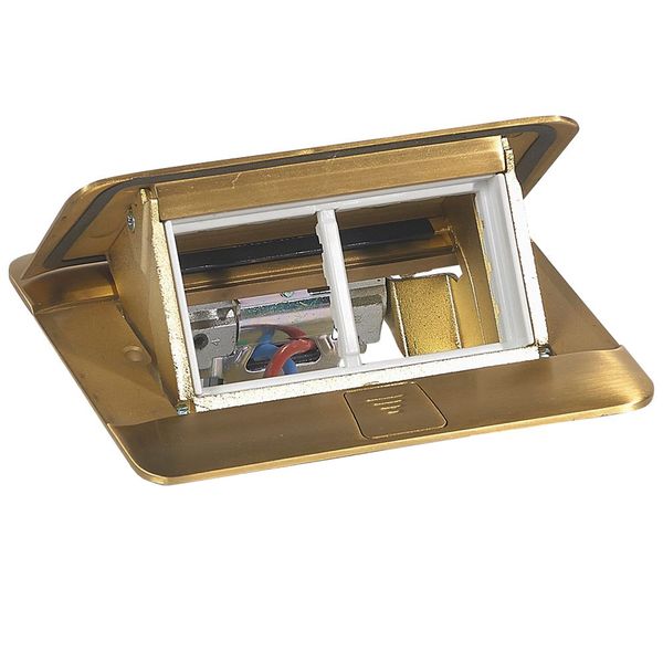 Pop-up box to be equipped - 4 modules - brushed brass image 1