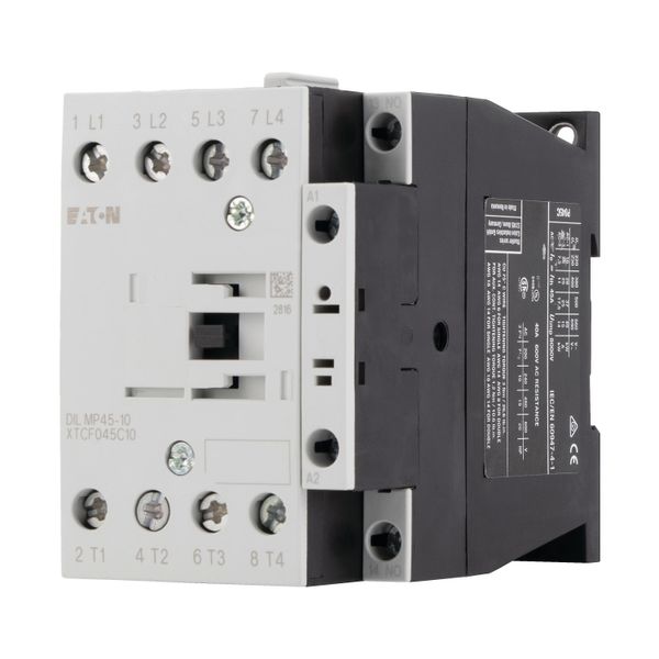 Contactor, 4 pole, AC operation, AC-1: 45 A, 1 N/O, 230 V 50 Hz, 240 V 60 Hz, Screw terminals image 5