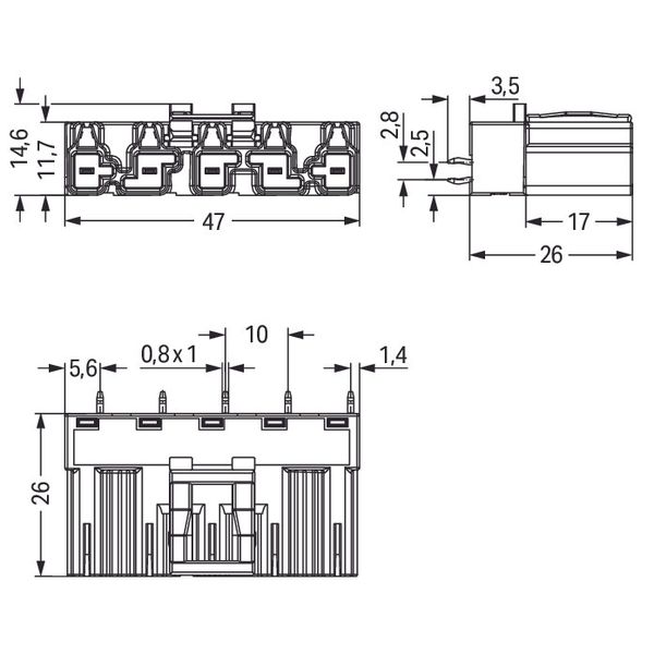 Plug for PCBs straight 5-pole gray image 3