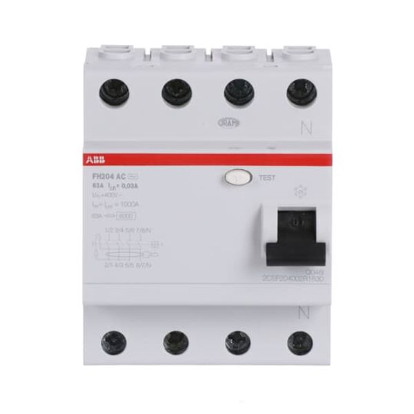 FH204 AC-63/0.03 Residual Current Circuit Breaker 4P AC type 30 mA image 3