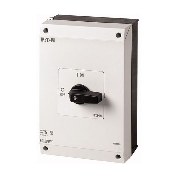 On-Off switch, P3, 63 A, surface mounting, 3 pole, with black thumb grip and front plate, UL/CSA image 5