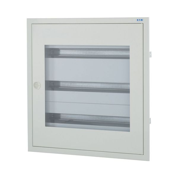 Complete flush-mounted flat distribution board with window, white, 24 SU per row, 3 rows, type P image 2