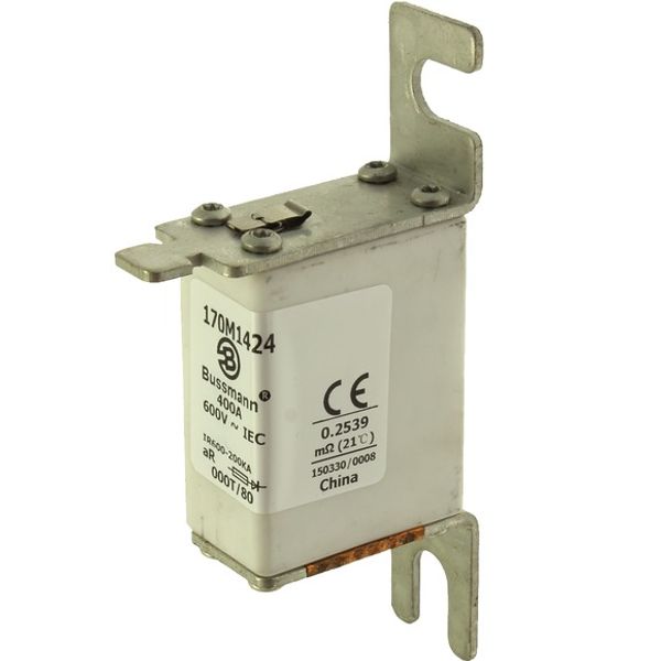 Fuse-link, high speed, 400 A, AC 600 V, size 000, 21 x 40 x 100 mm, aR, DIN, IEC, single indicator image 3