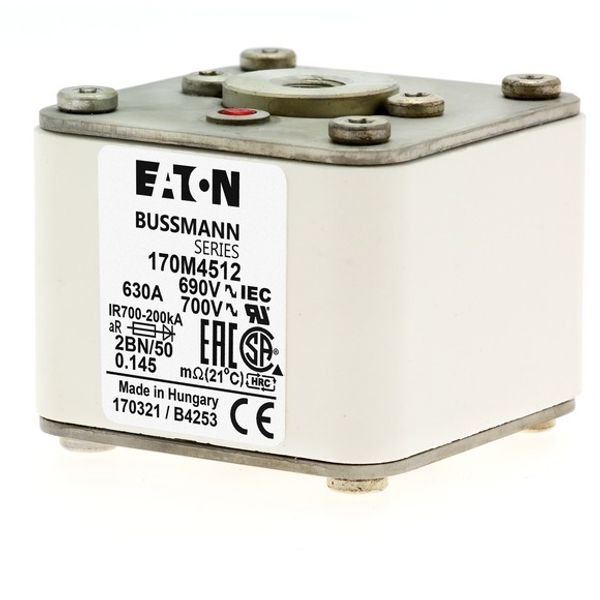 Fuse-link, high speed, 500 A, AC 1250 V, size 2, 59 x 59 x 150 mm, aR, IEC, single indicator image 3