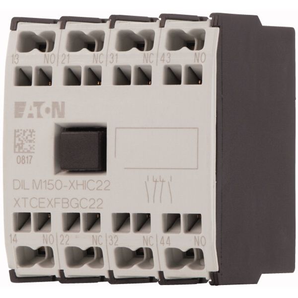 Auxiliary contact module, 4 pole, Ith= 16 A, 2 N/O, 2 NC, Front fixing, Spring-loaded terminals, DILMC40 - DILMC150 image 3