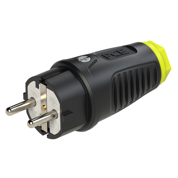 0511-she PCE Cable Plug 16A/250V/2P+E/IP54 Housing Black, Marker Yellow image 1