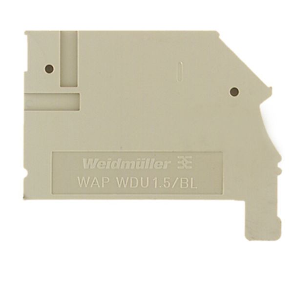 End plate (terminals), 45.4 mm x 2.5 mm, dark beige image 1