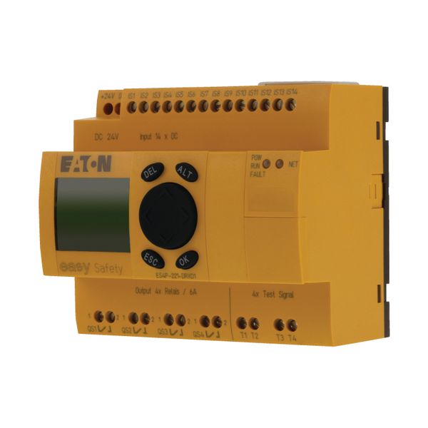Safety relay, 24 V DC, 14DI, 4DO relays, display, easyNet image 6