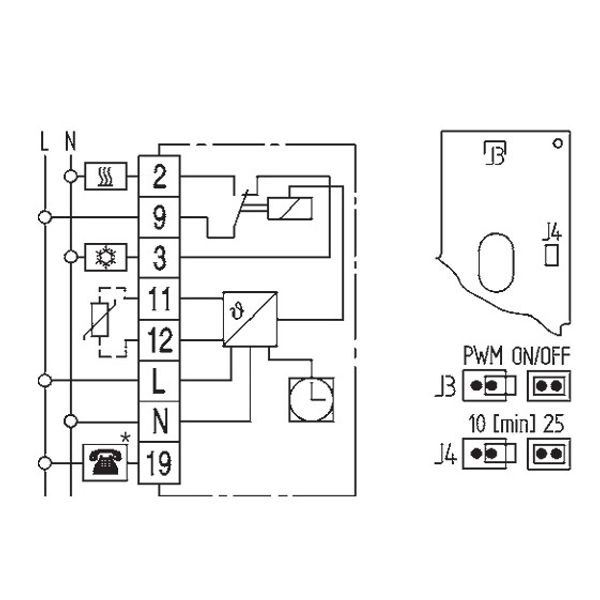 Clock thermostat, weekly program, 5-30C, AC 230V, 1 changeover contact, potential free, 16 A image 3