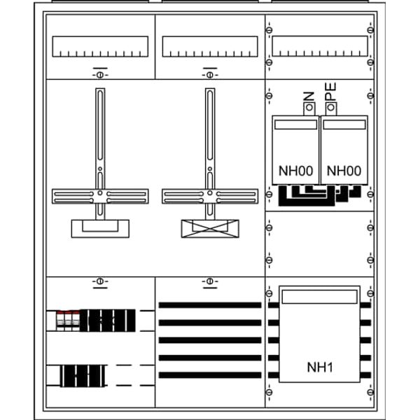 KS4216 Measurement and metering transformer cabinet, Field width: 3, Rows: 0, 950 mm x 800 mm x 215 mm, Isolated (Class II), IP31 image 5