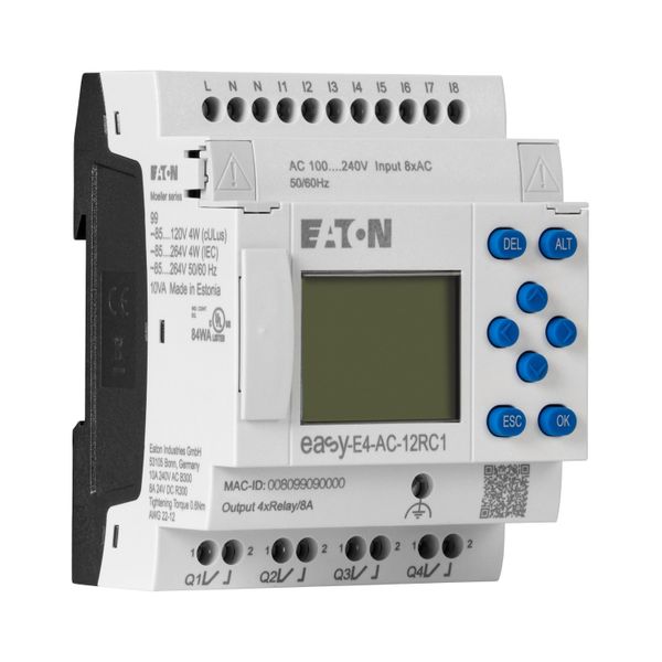 Control relays easyE4 with display (expandable, Ethernet), 100 - 240 V AC, 110 - 220 V DC (cULus: 100 - 110 V DC), Inputs Digital: 8, screw terminal image 21