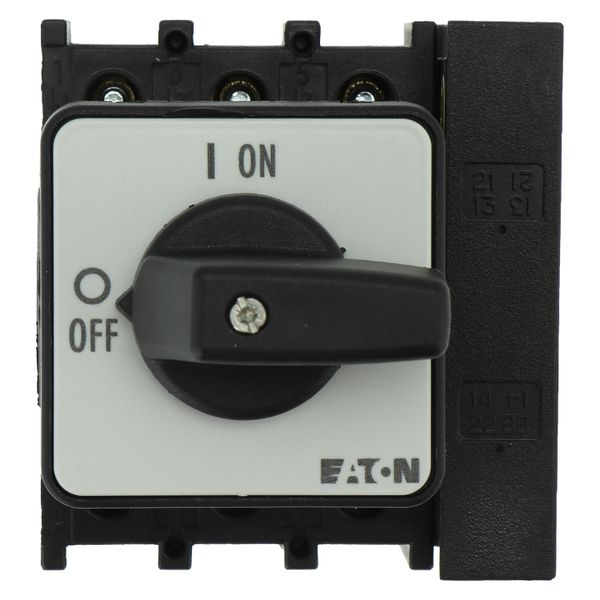 On-Off switch, P1, 40 A, flush mounting, 3 pole, 1 N/O, 1 N/C, with black thumb grip and front plate image 32
