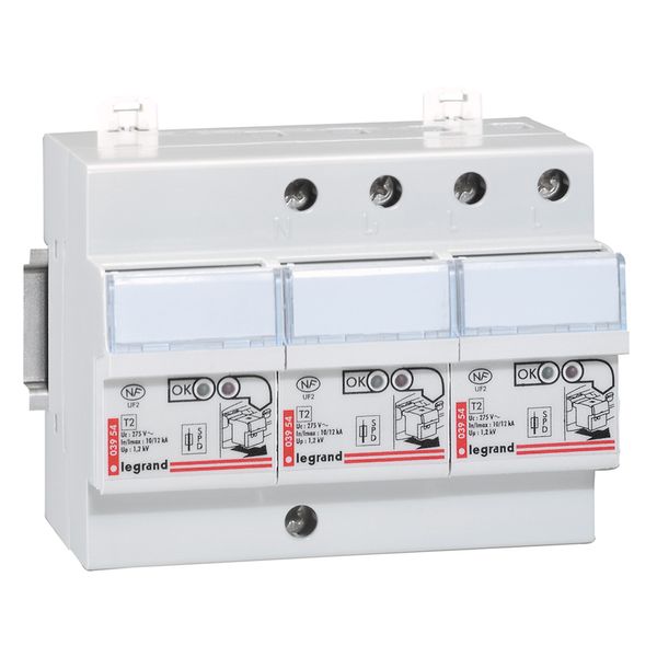 Self-protected SPD - for consumer unit - T2 - Imax 12 kA/pole - 3P+N left image 1