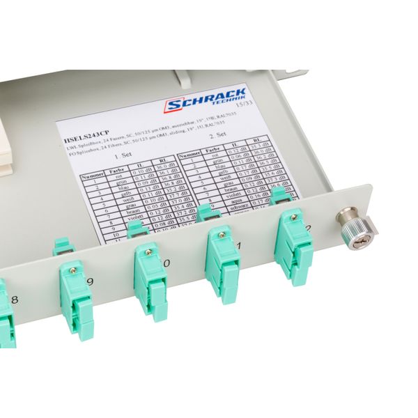 FO Splicebox, 16 Fibers, SC, 50/125æm OM3, 19", 1U, Class C image 6