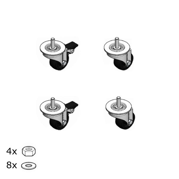 Set of 4 casters for pivoting Linkeo wallmount cabinet image 2