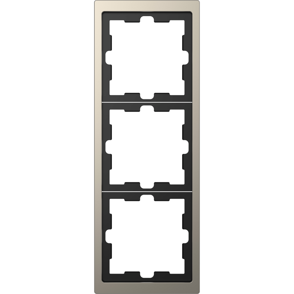 D-Life metal frame, 3-gang, nickel metallic image 4