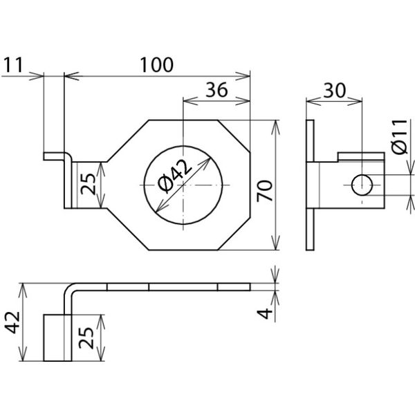 Connection bracket IF1 angled bore diameter d1 42 mm image 2