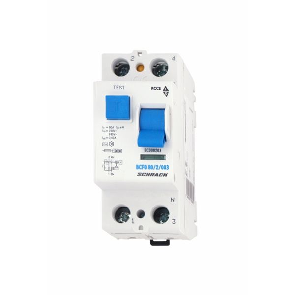 Residual current circuit breaker 80A, 2-pole, 30mA, type AC image 1