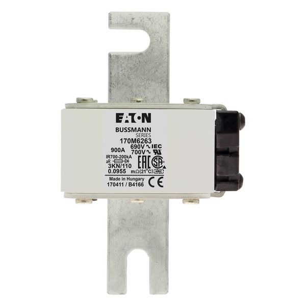 Fuse-link, high speed, 900 A, AC 690 V, DIN 3, aR, DIN, IEC, single indicator image 8