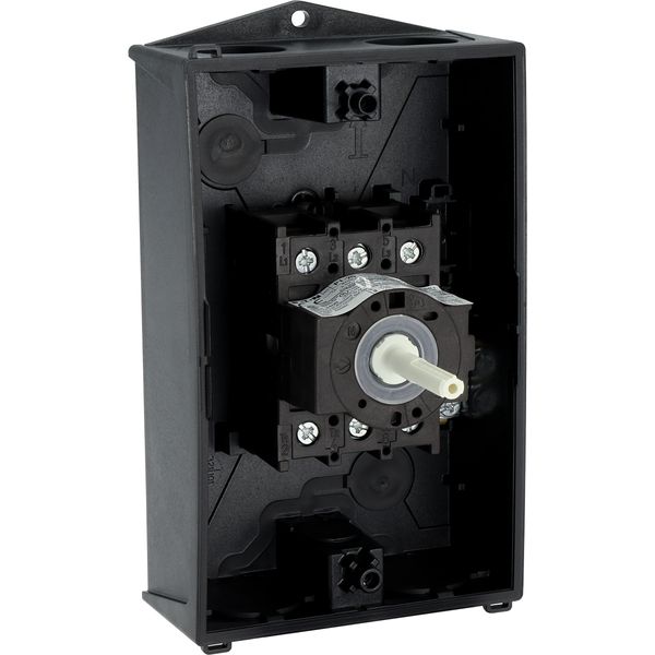 Safety switch, P1, 25 A, 3 pole, STOP function, With black rotary handle and locking ring, Lockable in position 0 with cover interlock, with warning l image 53