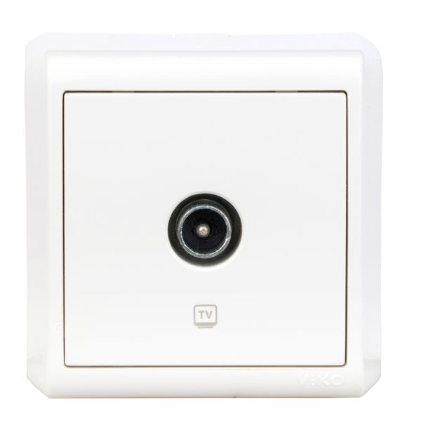 TV passage box, 8db, screw clamps, VISIO IP20, white image 1