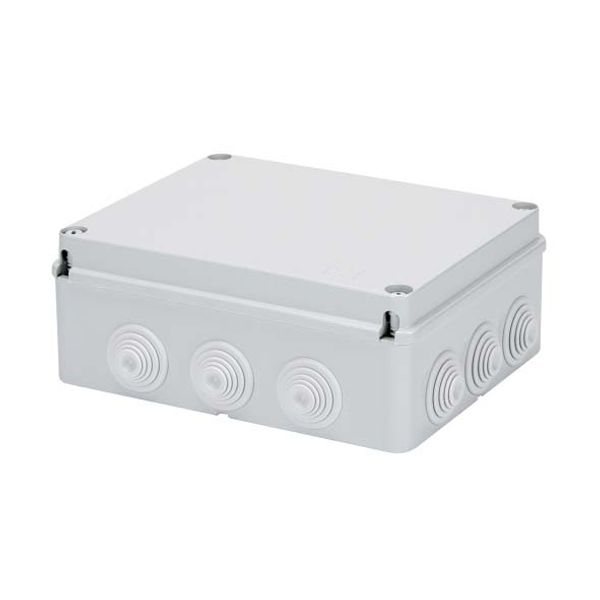 JUNCTION BOX WITH PLAIN SCREWED LID - IP55 - INTERNAL DIMENSIONS 240X190X90 - WALLS WITH CABLE GLANDS - GREY RAL 7035 image 2