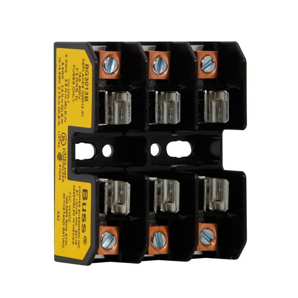 Eaton Bussmann series BG open fuse block, 600 Vac, 600 Vdc, 1-15A, Box lug image 6