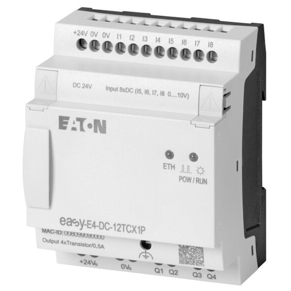 Control relays, easyE4 (expandable, Ethernet), 24 V DC, Inputs Digital: 8, of which can be used as analog: 4, push-in terminal image 3