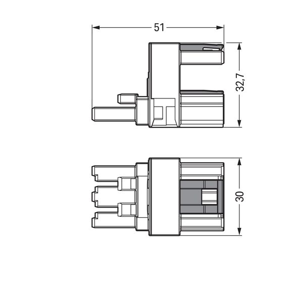 h-distribution connector 3-pole Cod. A white image 7