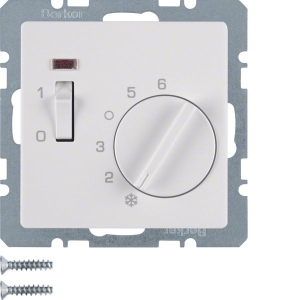 Thermostat, NC contact, centre plate, rocker switch, Q.1/Q.3, p. white image 1