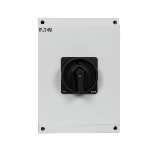 Main switch, P3, 100 A, surface mounting, 3 pole, 1 N/O, 1 N/C, STOP function, With black rotary handle and locking ring, Lockable in the 0 (Off) posi image 72