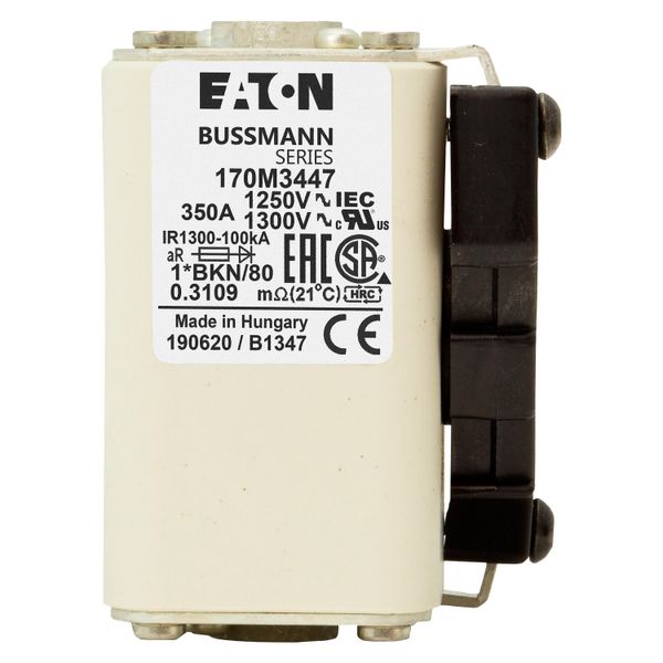 Fuse-link, high speed, 350 A, AC 1250 V, compact size 1, 45 x 59 x 81 mm, aR, IEC, UL, type K indicator, flush end, M8 image 6