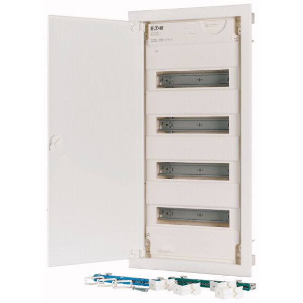 Compact distribution board-flush mounting, 4-rows, super-slim sheet steel door image 3