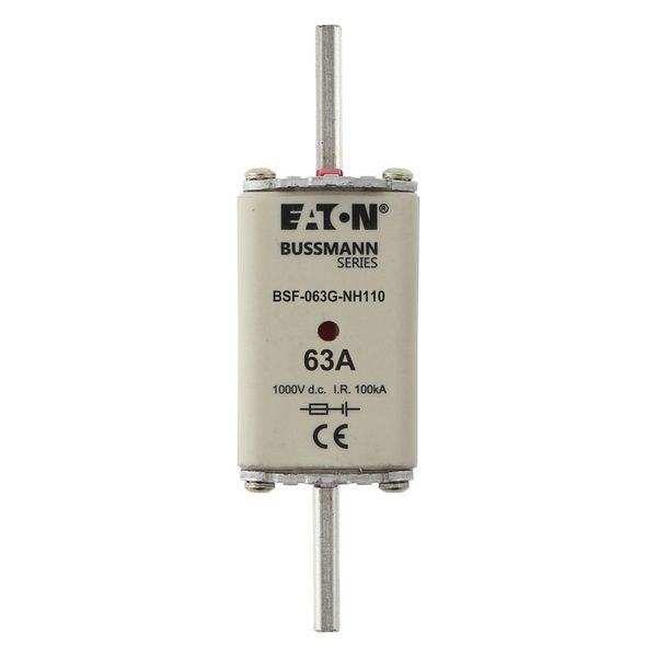 Fuse-link, high speed, 63 A, DC 1000 V, NH1, 40 x 53 x 135 mm, gBat, IEC, blade connection image 9