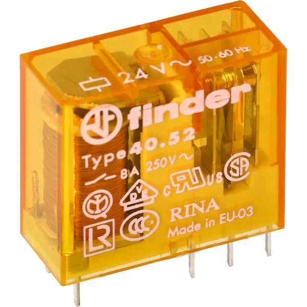 PCB/Plug-in Rel. 5mm.pinning 2NO 8A/230VAC/Agni/wash tight (40.52.8.230.0301) image 5