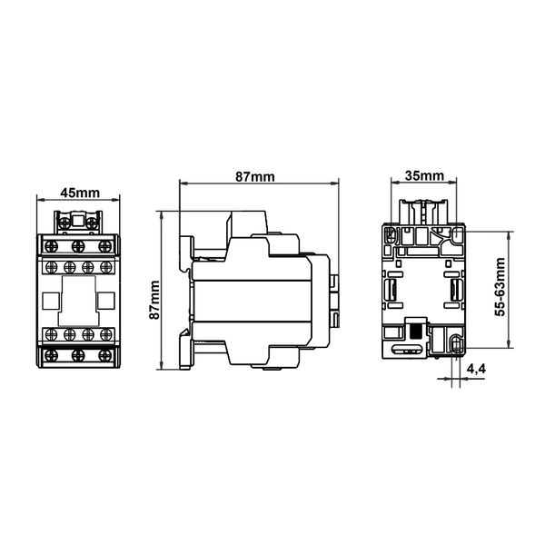 Contactor 3-pole, CUBICO Classic, 4kW, 9A, 1NO+1NC, 24VDC image 5