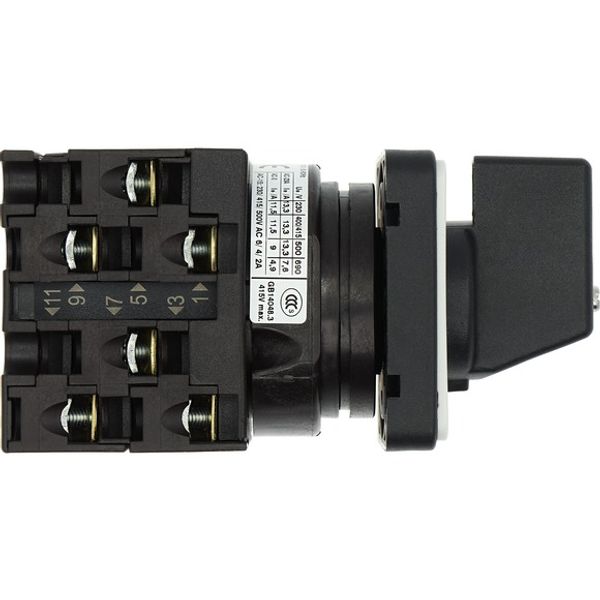 Changeoverswitches, T0, 20 A, flush mounting, 3 contact unit(s), Contacts: 6, 90 °, maintained, Without 0 (Off) position, 1-2, Design number 15443 image 9
