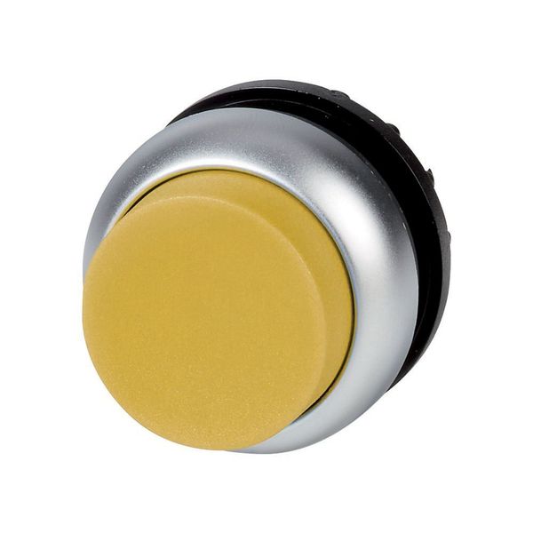 Illuminated pushbutton actuator, RMQ-Titan, Extended, maintained, yellow, Blank, Bezel: titanium image 3