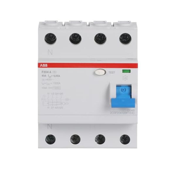 F204 A-63/0.03-L Residual Current Circuit Breaker 4P A type 30 mA image 4
