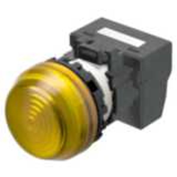 M22N Indicator, Plastic semi-spherical, Yellow, Yellow, 24 V, push-in image 1