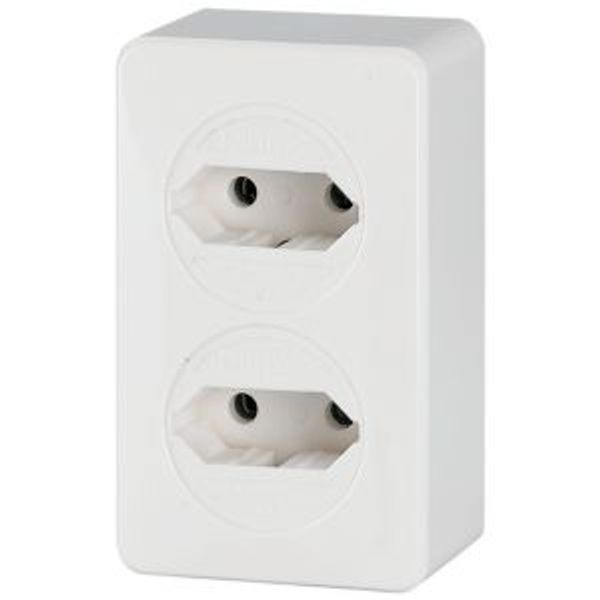 Socket outlet 2-position, with EURO2 adapter, with plug-in units, without input wiring image 3