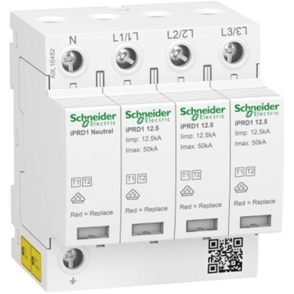 Modular surge arrester, Acti9 iPRD1 12.5, 3 P + N, 350 V, with remote transfert image 3