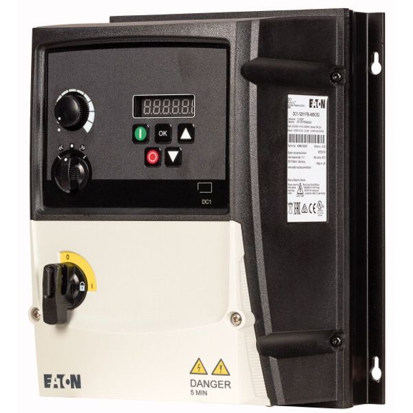 Variable frequency drive, 230 V AC, 1-phase, 10.5 A, 2.2 kW, IP66/NEMA 4X, Radio interference suppression filter, Brake chopper, 7-digital display ass image 2