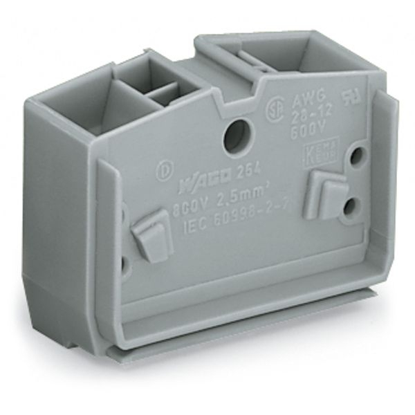 4-conductor center terminal block without push-buttons 1-pole gray image 2