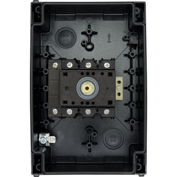 Main switch, P3, 63 A, surface mounting, 3 pole + N, STOP function, With black rotary handle and locking ring, Lockable in the 0 (Off) position image 28