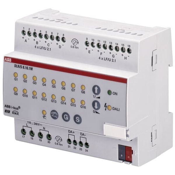 DLR/S8.16.1M DALI Light Controller, 8-fold, Manual Operation, MDRC image 1