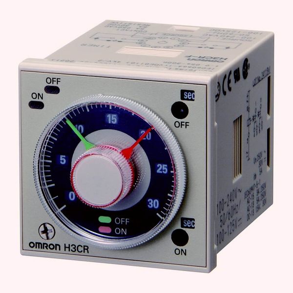 Timer, plug-in, 8-pin, 1/16DIN (48 x 48 mm), twin on & off-delay, flic image 2